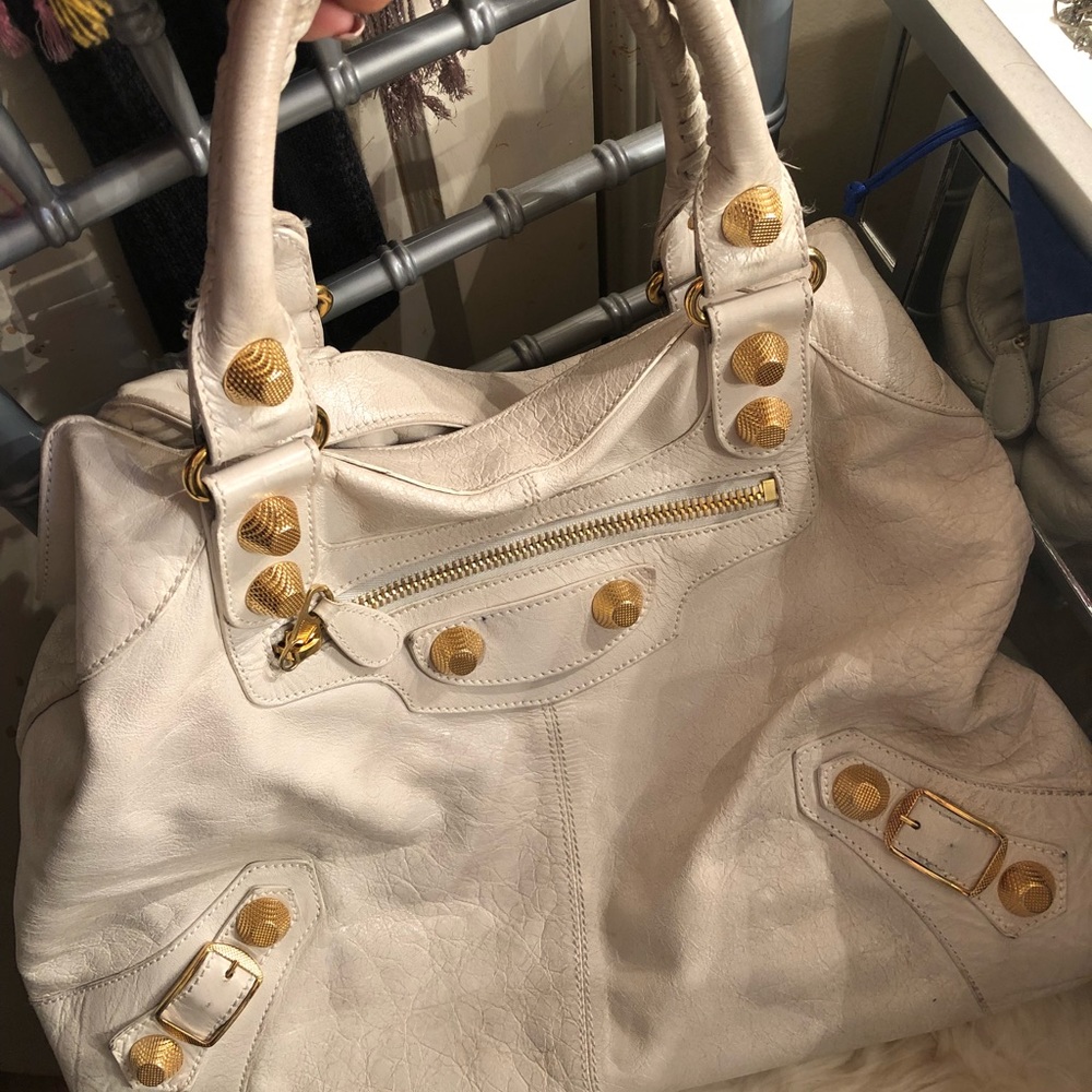 BALENCIAGA Chevre Leather Giant 21 Gold Bag